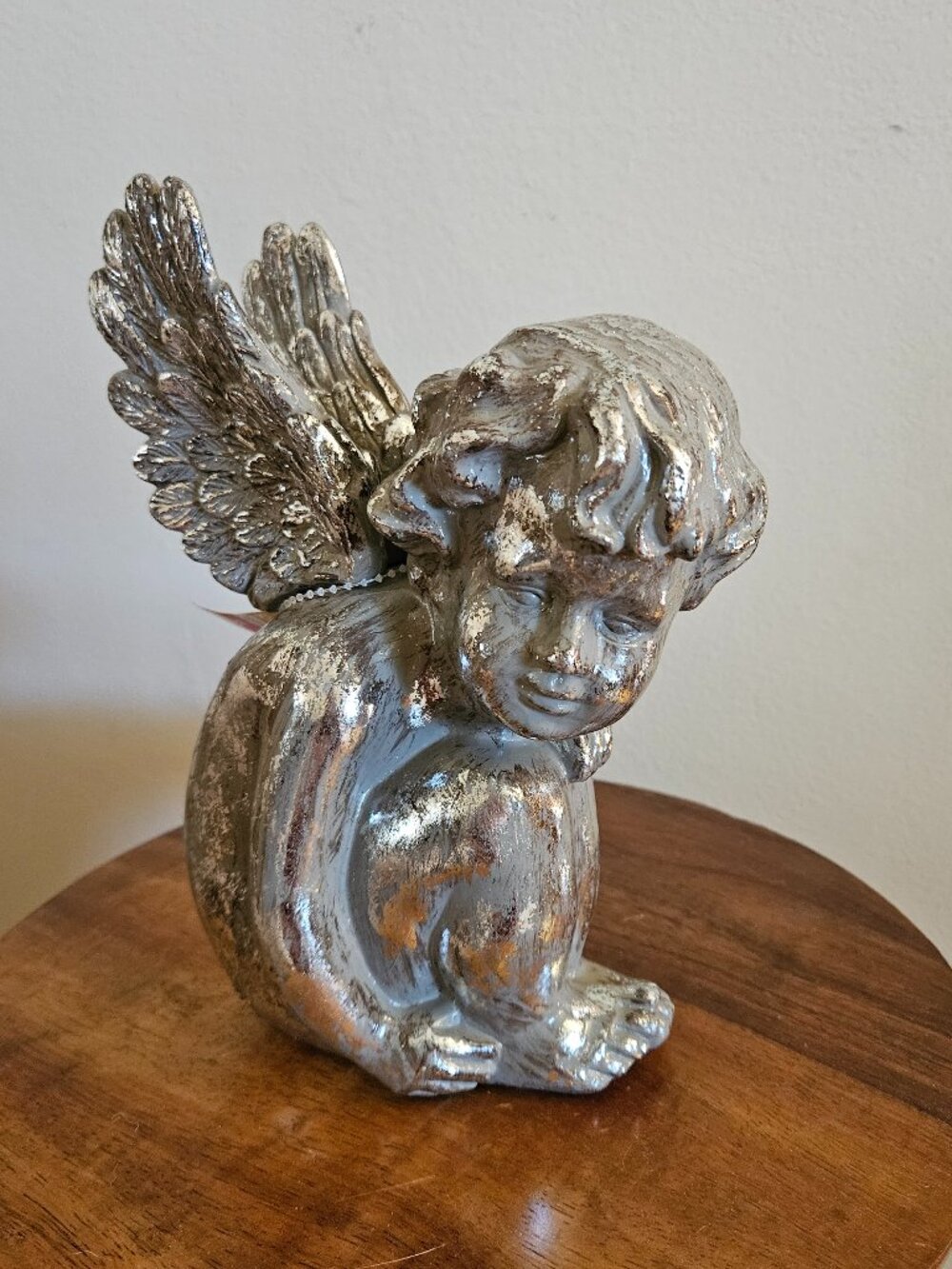 NWT Silver-Colored Cherub Decor